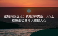 蜜桃传媒盘点：真相3种类型，大V上榜理由极其令人震撼人心