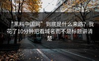 “黑料中国网”到底是什么来路？我花了10分钟把看域名而不是标题讲清楚
