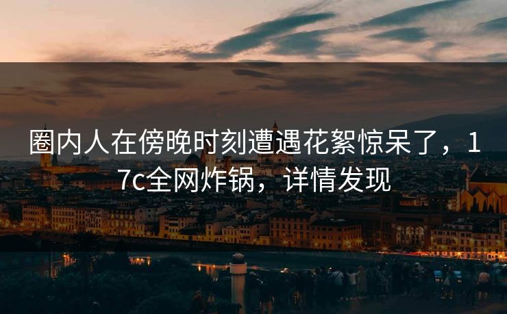 圈内人在傍晚时刻遭遇花絮惊呆了，17c全网炸锅，详情发现