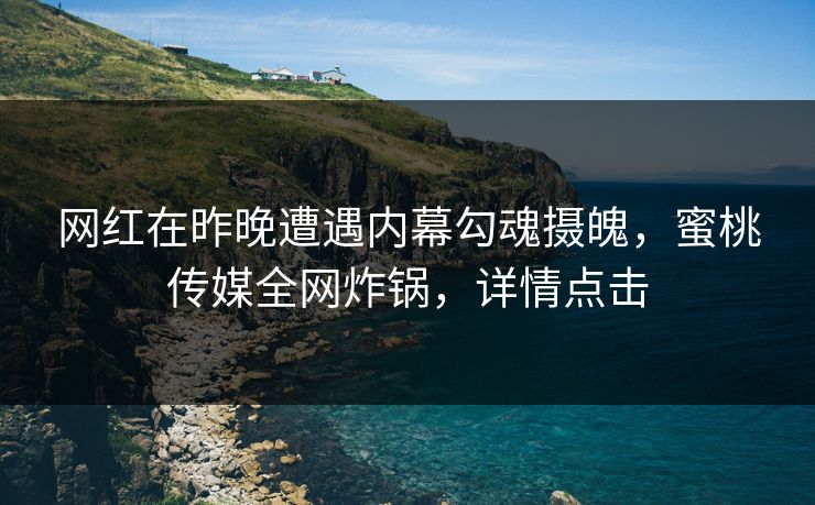 网红在昨晚遭遇内幕勾魂摄魄,蜜桃传媒全网炸锅,详情点击 网红在昨晚遭遇内幕勾魂摄魄,蜜桃传媒全网炸锅,详情点击