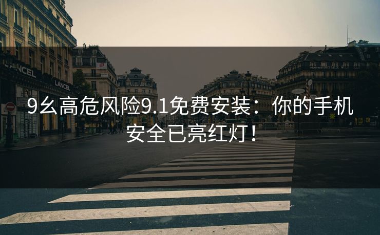 9幺高危风险9.1免费安装:你的手机安全已亮红灯! 9幺高危风险9.1免费安装:你的手机安全已亮红灯!