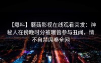 【爆料】蘑菇影视在线观看突发：神秘人在傍晚时分被曝曾参与丑闻，情不自禁席卷全网