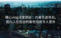 糖心vlog深度揭秘：内幕风波背后，圈内人在后台的角色彻底令人意外