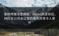 蜜桃传媒深度揭秘：mitao风波背后，网红在公司会议室的角色异常令人意外